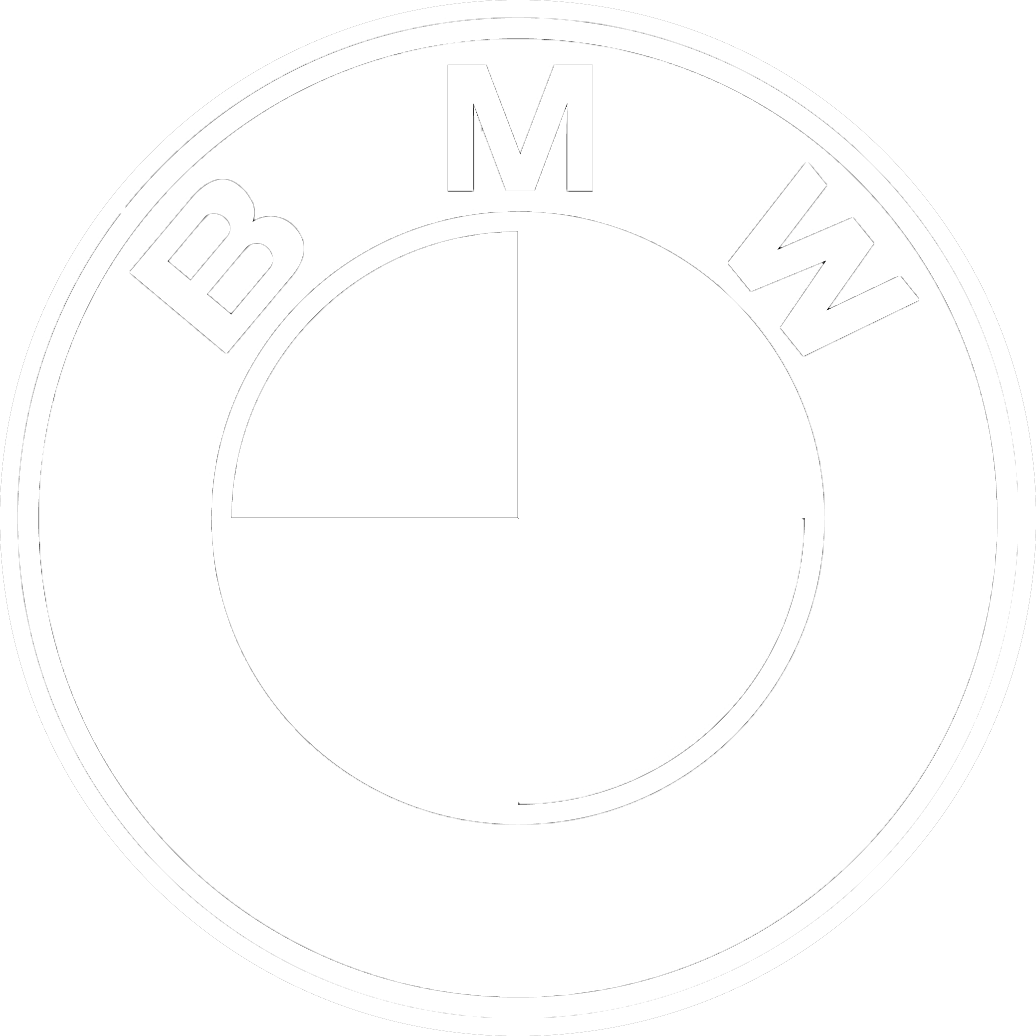 white BMW logo